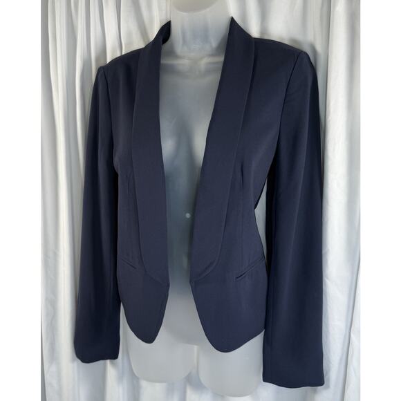 Ann Taylor Loft Fluid Blazer Navy Blue S Preppy Academia Career Work 89-32 - Picture 3 of 13